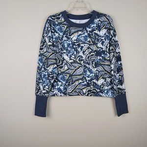 JOIE|NWT Caleigh Floral Print Sweatshirt Cropped Blue MultiColor Size Medium